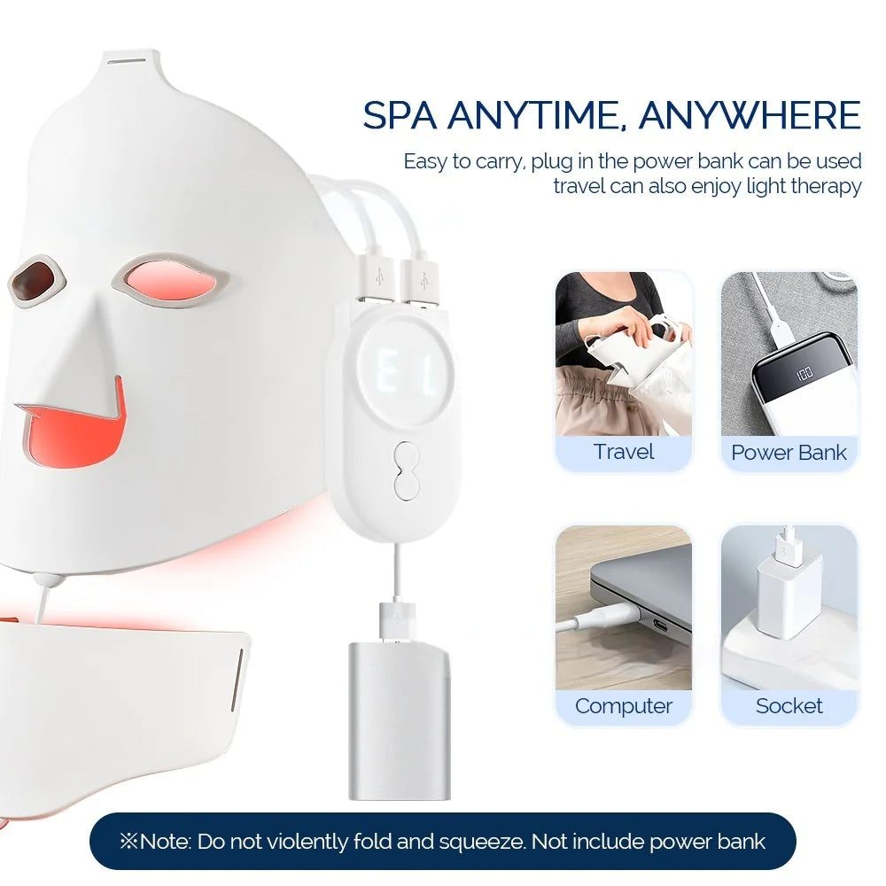 7-Color LED Silicone Face Mask - Skin Rejuvenation & Acne Treatment - view 10